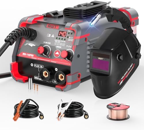 AWT 140A MIG Welder 3 in 1 Welding Machine 110V with Welding Helmet