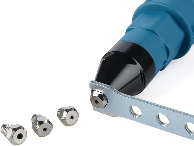 Cordless Electric Rivet Gun Adapter Kit, 1/4 Inch Hex Shank Blind Rivet Nut Drill Adapter Converter Convert Drill to RivetInsert Nut Tool Kit（Blue）