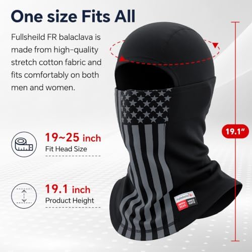 Fullsheild FR Balaclava CAT2 7oz Flame-Retardant Cotton Face Mask, NFPA2112