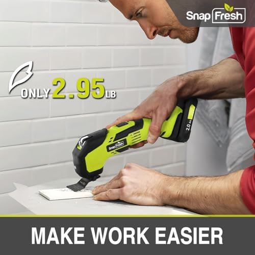 SnapFresh Cordless Oscillating Tool with 22pcs Accessories, 6 Speed Control