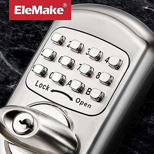 Keyless Entry Keypad Deadbolt - Digital & Mechanical Door Lock, No Low Power Risk (Silver)
