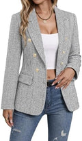 Mina Self 2026 Women's Fall Tweed Blazer Plaid Jacket Business Casual Coat