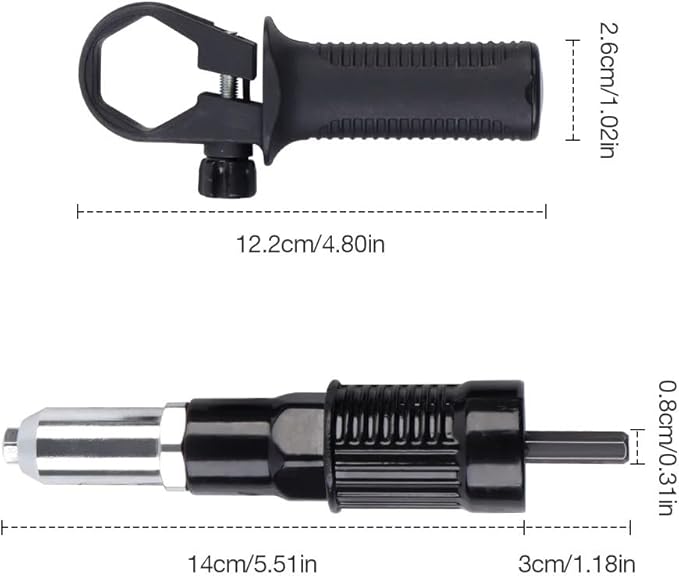 Electric Rivet Gun Adapter,Rivet Adapter for Drill,Professional Electric Rivet Gun Adapter Kit,Alloy Steel Riveting Tool for Metal & Aluminum Work