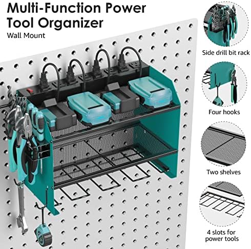 CCCEI Wall Mount Modular Tool Charging Organizer, NavyBlue, 1 Pack, 3 Tier.