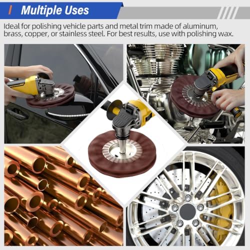 8" Non-Woven Airway Satin Buffing Wheel, 2 PCS Hard Polishing Wheel for Angle Grinder, Ideal for Sanding & Polishing Aluminum, Stainless Steel (5/8" Arbor Hole)