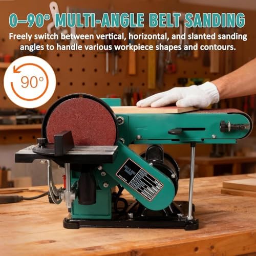Adjustable Belt Sander, 4 x 36 in. Bench Sander and Polisher Grinder with 6in Belt for Woodworking