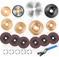 15 Pcs Wood Carving Disc Set, 4 1/2 Inch Grinding Wheels