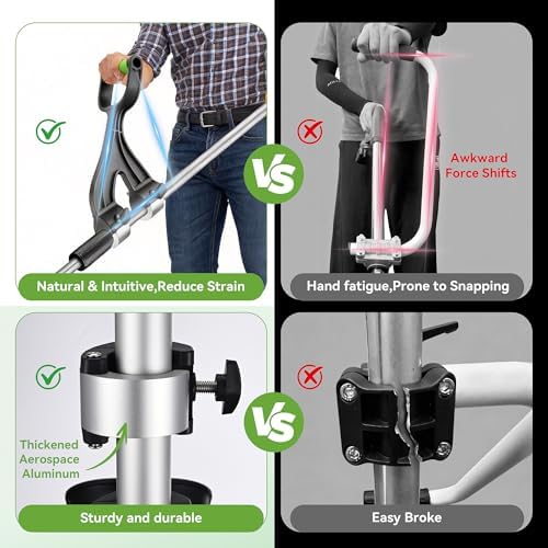 Back Saver Handle for Weed Eater,String Trimmer,Snow Shovel,Rake