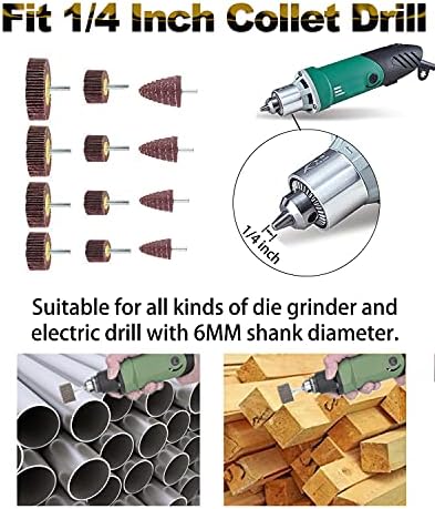 Rocaris 60 Pack 80 Grit 1/4" Abrasive Flap Wheel Sander