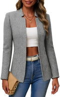 Mina Self 2026 Fall Women's Open Front Tweed Blazer,Plaid Fitted Jacket