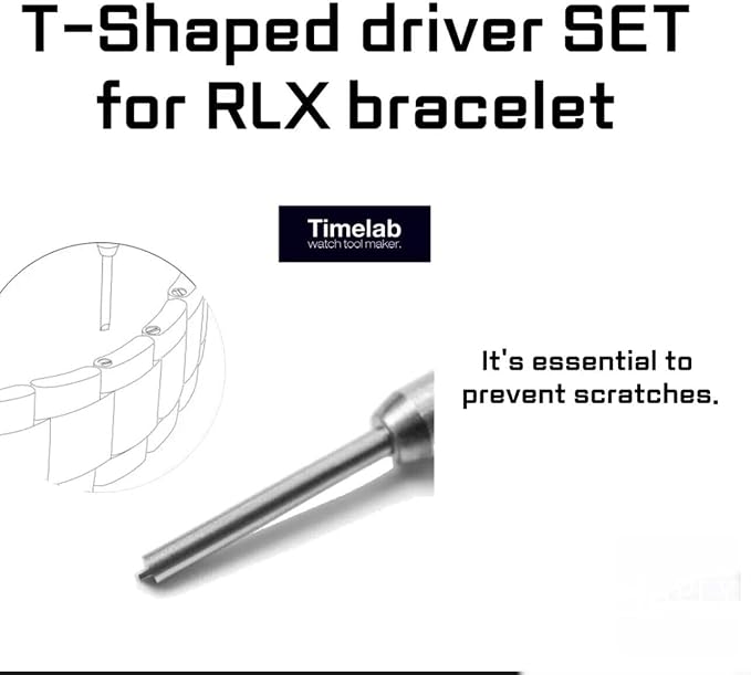 Timelab Professional Screwdrivers for Rolex Tudor Omega watch Band Bracelets Scratch Free T Blade Cut Out Tip for Professional Watch makers jewlers Reapir stores tools 6Pcs Set Made in Korea
