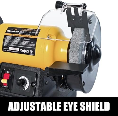 Woodskil 6" 2.5A Variable Speed Bench Grinder for Sharpening,2000–3400 RPM