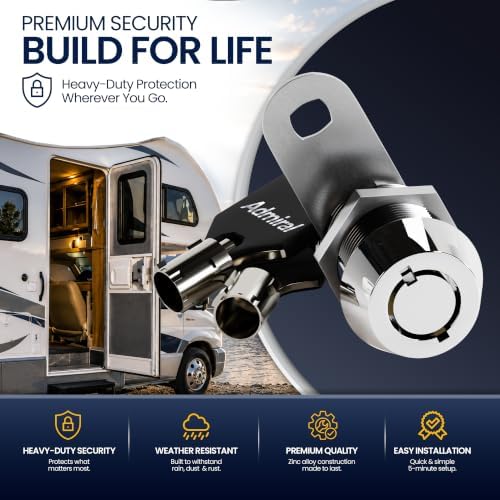 5/8" Tubular Cam Locks (180° Chrome, 1-Pack) RV Toolbox Cabinet Replacement