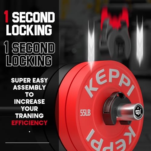 Keppi Fitness Olympic Barbell Clamps 2 Inch Magnetic Anti Slip Grip