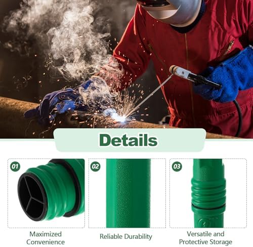 Tandefio 4 Pcs Welding Rod Storage Tube 40 Inch Tig Rod Holder, Green