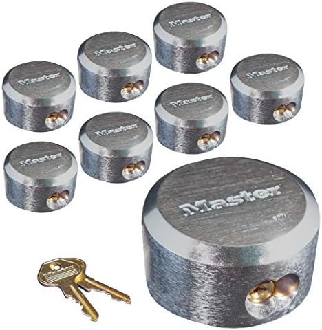 Master Lock 6271KA 8 Pack - 2-7/8in. ProSeries Reinforced Hidden Shackle Rekeyable Pin Tumbler Keyed Alike Padlock, Chrome