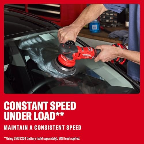 CRAFTSMAN 5 in. Dual Action Buffer Polisher, V20 Brushless Cordless Orbital Polisher with Side Handle, 9 Speed, Up to 6,000 OPM, Tool Only (CMCE150B)