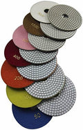7 Step 7" Wet Diamond Polishing Pads Abrasive Set, Great for Granite Travertine Marble Stone