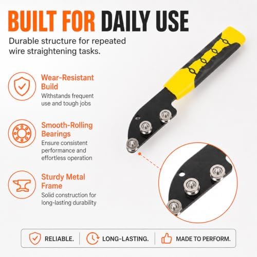 Wire Straightener Tool, Handheld Smooth-Rolling Durable Wire Straightener, Anti-Slip, Labor-Saving, Flexible Rotation, Wear-Resistant, Professional Manual Cable Untangling And Bending Device (2PCS)