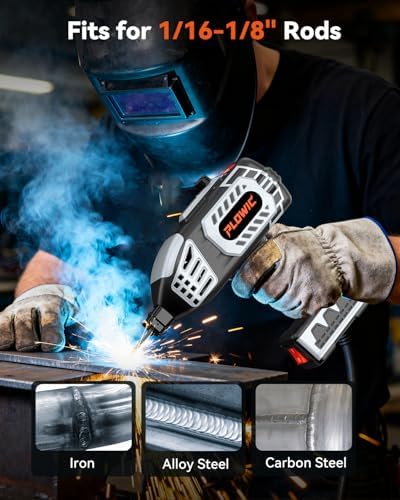 Portable Welding Machine 110V, Portable Handheld Welder with IGBT Inverter 5 Variable Current Adjustment, Electric ARC Stick Welder Gun for 1/16"-1/8" Rods, Carring Case &20 Rods Included
