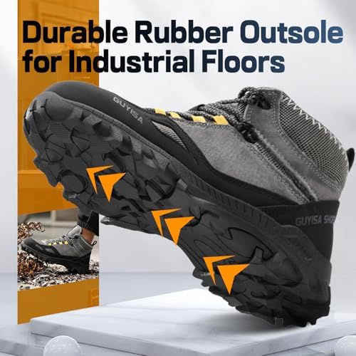 GUSAYEX Steel Toe Boots for Men Puncture Resistant Work Boots