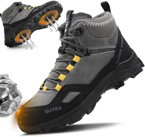 GUSAYEX Steel Toe Boots for Men Puncture Resistant Work Boots