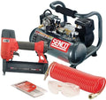 SENCO Pneumatic Brad Nailer 18 Gauge, Air Compressor Hose Combo (PC0947)