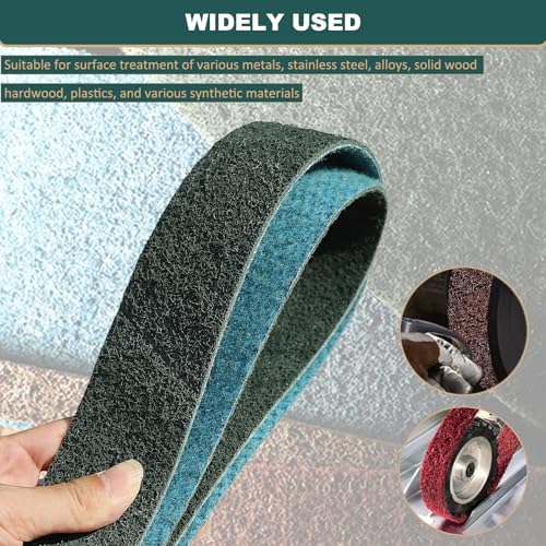 3 Pack 2 X 72 Inch Coarse, Medium, and Fine Grits Assortment Non Woven Surface Conditioning Sanding Belts for Knife Makers and Metal Fabricators Profession Sander Belt