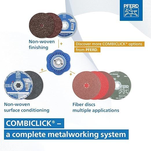 Pferd COMBICLICK® Soft Backing Pad – 4.5" & 5" Diameter, 5/8"-11 Thread, CC-GT, for Angle Grinders – High-Performance Abrasive Support (1 Pc) – Part 69469