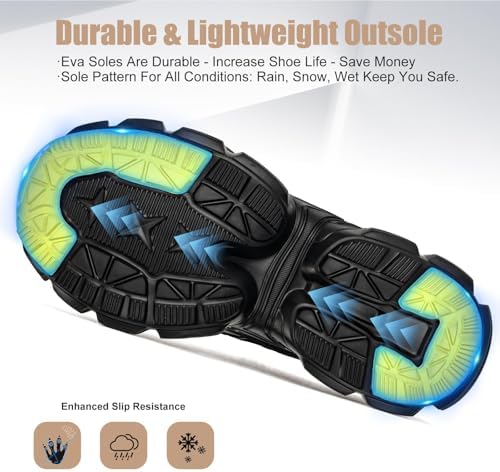 Hogent Steel Toe Shoes for Men Women - Non Slip & Lightweight Work Shoes
