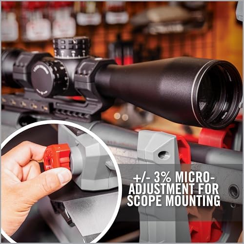 Real Avid Master Gun Workstation Up to 18.3" of Travel One-Hand Quick Adjustable Clamping, Non-Marring Form-Fitting Yokes Vise Ideal for Gun Cleaning & Maintenance w/Leveling Knob for Scope Mount