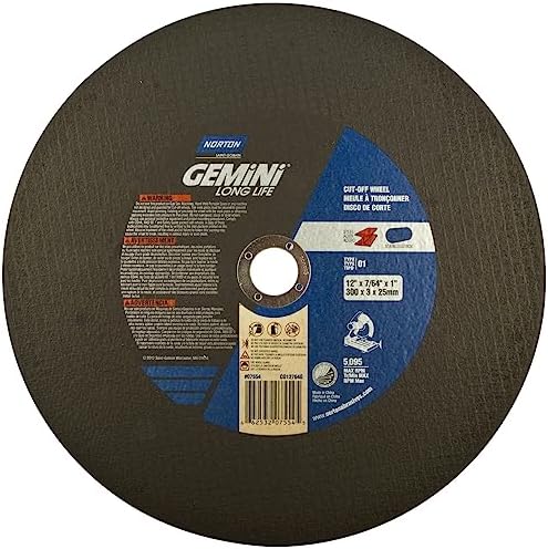 Norton 66253207554 12"x7/64"x1" Gemini Chop-saw Wheel-type0