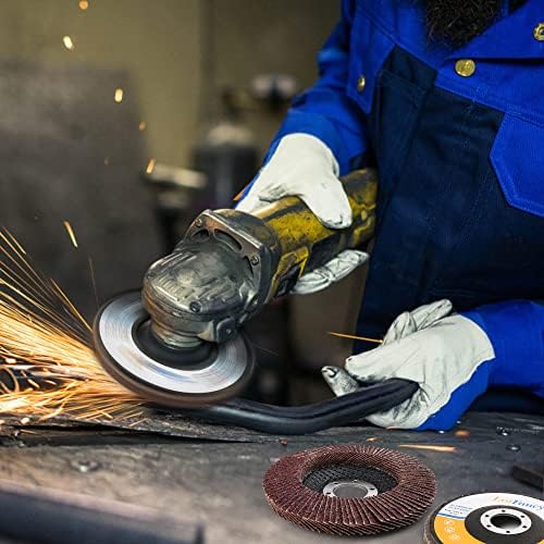 LotFancy 40PCS Flap Discs 4 1/2 for Angle Grinder, 4.5 x 7/8 Inch Sanding Disc 40 60 80 120 Grit, Grinding Wheels Welding Tools, Aluminum Oxide Abrasive, Type 27