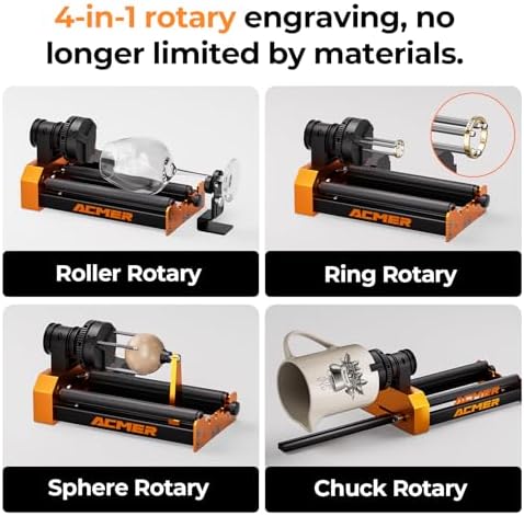 ACMER M4 Laser Rotary Roller for P3, P1 & Most Laser Engravers
