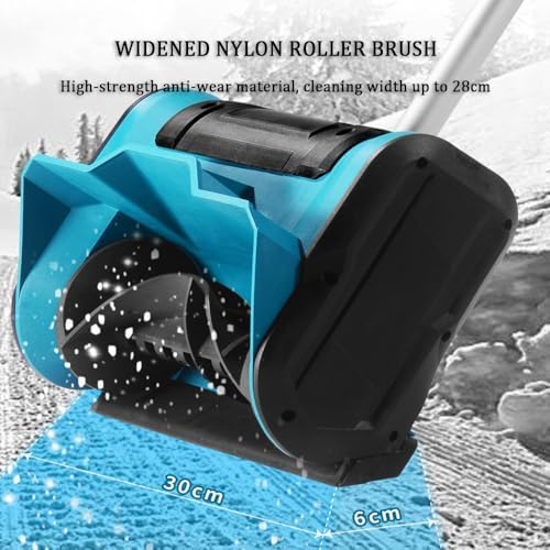 Cordless Brushless Snow Shovel, 1200W Adjustable Direction Snowplow, Road Snow Cleaning Tool for School Roads, Driveway Clearing, Patio
