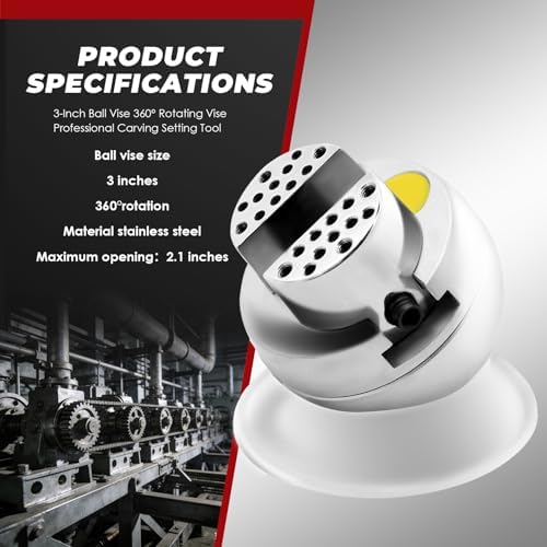 Nakkaa 3 Inch Ball Vise 360° Rotating Professional Carving Setting Tool
