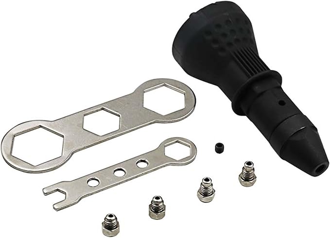 Electric Rivet Nut Gun Riveting Tool Cordless Riveting Drill Adapter Insert Nut Tool Riveting Drill Adapter (Color : Black)