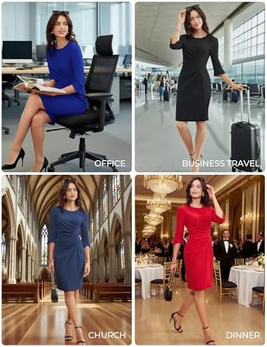GRACE KARIN Work Dresses for Women 3/4 Sleeve Sheath Business Dress