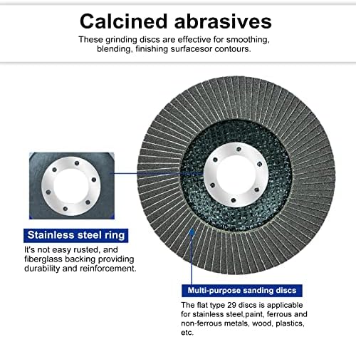 Sali 12 Pack Flap Disc 80 Grit 4.5" x 7/8-Inch Sanding Disc Bevel Type #29 Premium and Industrial Grade Angle Grinder Grinding Wheel High Performance Edge Grinding