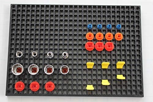 Organizer Genie - Four Red Pegboard Set to organize your Sockets, Wrenches, Pliers, Screwdrivers, Bits and All Other Tools Large