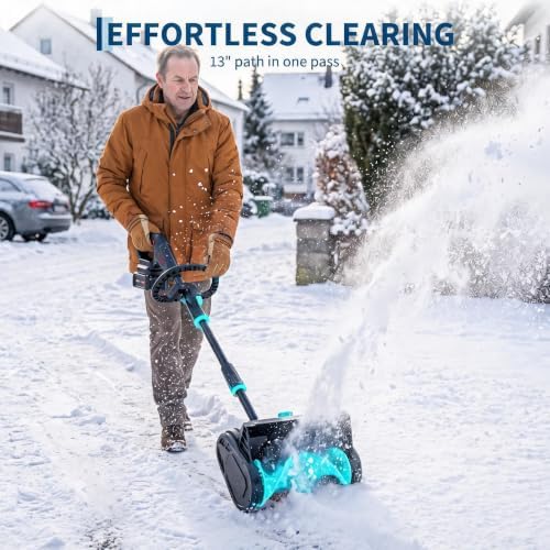 Garvee 13" Snow Blower Cordless - Snow Shovel for Driveway