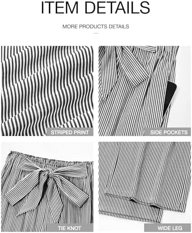 BTFBM Striped Palazzo Pants for Women Fall 2026 Wide Leg Dress Work Pants