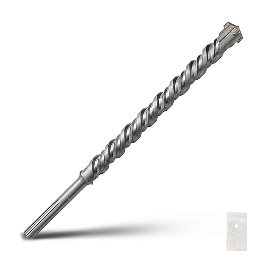 1-1/4 x 18 inch SDS Max Rotary Hammer Drill Bit, 32x460mm Carbide Tip Masonry Drill Bit,Concrete Drill Bit for Masonry, Brick, Stone, Concrete (Length :460mm / 18 inch, 32mm (1-1/4 in) Diameter)