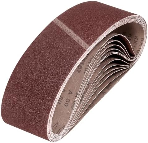 HARFINGTON 6 x 48 Inch Sanding Belts, 10 Pcs 80 Grits Aluminum Oxide