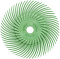 Dedeco Sunburst Radial Bristle Discs 12-Pack - 4" Curved - 3/8" Arbor - Light Green 14000 Grit (Ultra-Fine, 1 Micron) - Aluminum Oxide for Polishing & Finishing