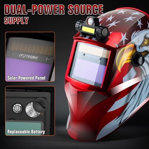 TRQWH Welding Hood Auto Darkening Welding Helmet with Light True Color