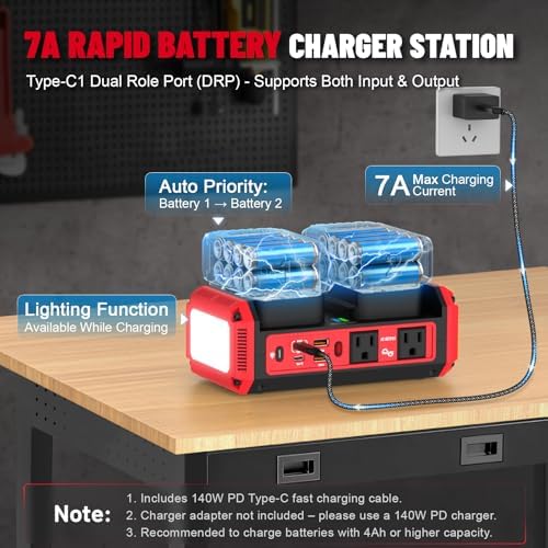 Azocek 350W Power Inverter Compatible with Milwaukee 18V Battery