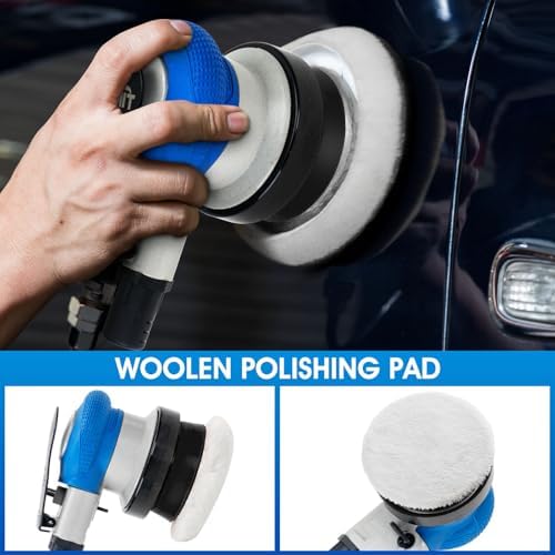 3-Inch Mini Air Sander | High-Speed 11,000 RPM Pneumatic Orbital Tool | Compact DA Sander for Auto Detailing, Spot Repair & Small Projects