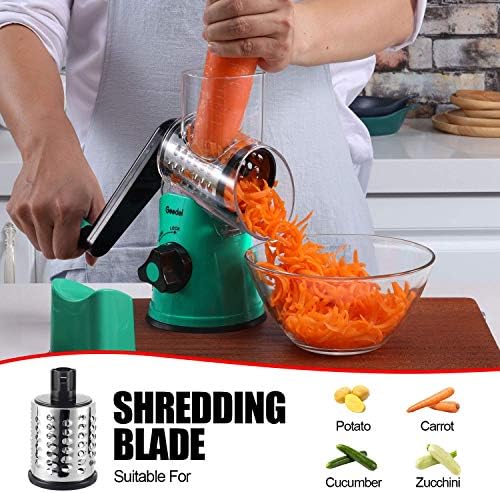 Geedel Rotary Cheese Grater Hand Crank, Cheese Shredder Vegetable Slicer