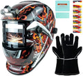 TRQWH Welding Helmet Auto Darkening Welding Hood with Welding Gloves